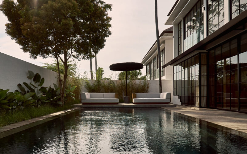 Boutique villa exterior in Bali